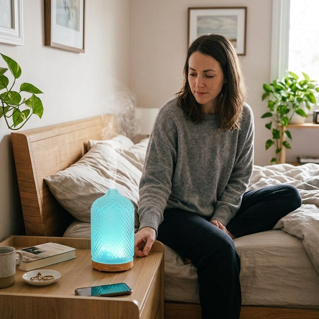 Essential Oil Diffuser with Timer and 7-Color Light - at home