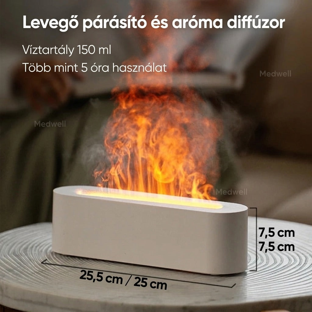 Levegő párásító aromadiffúzor 150ml, 5+ órás üzemidő