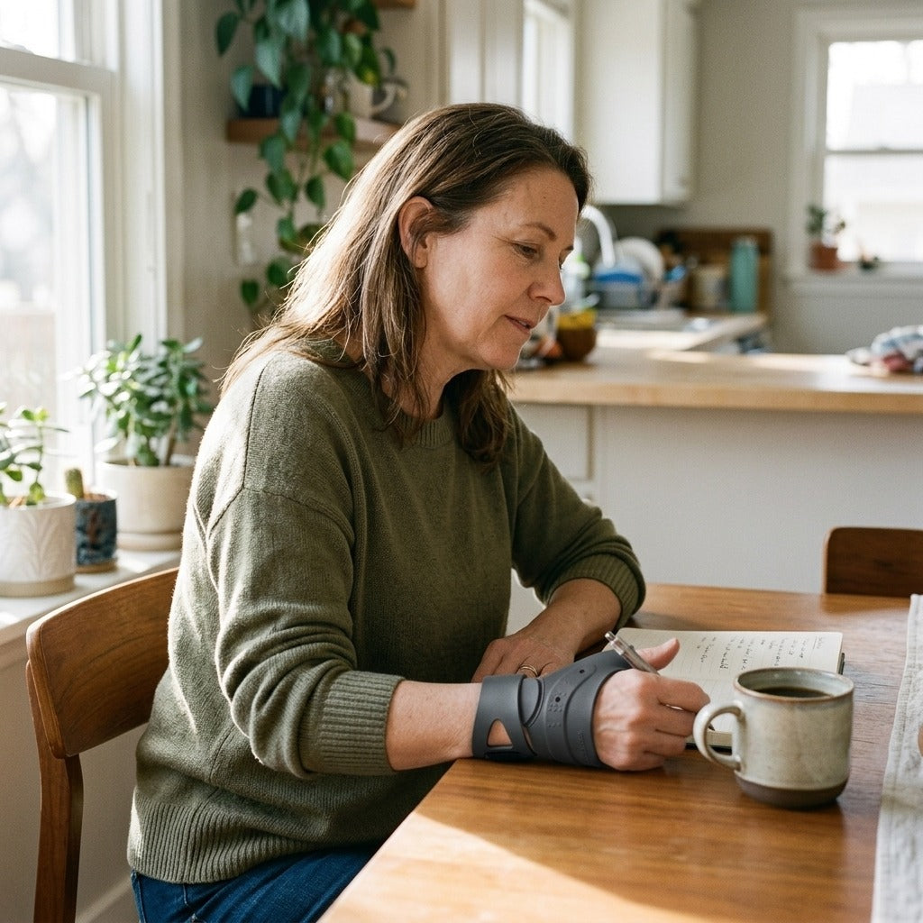 Flexible CMC Thumb Brace for Left or Right Hand - at home