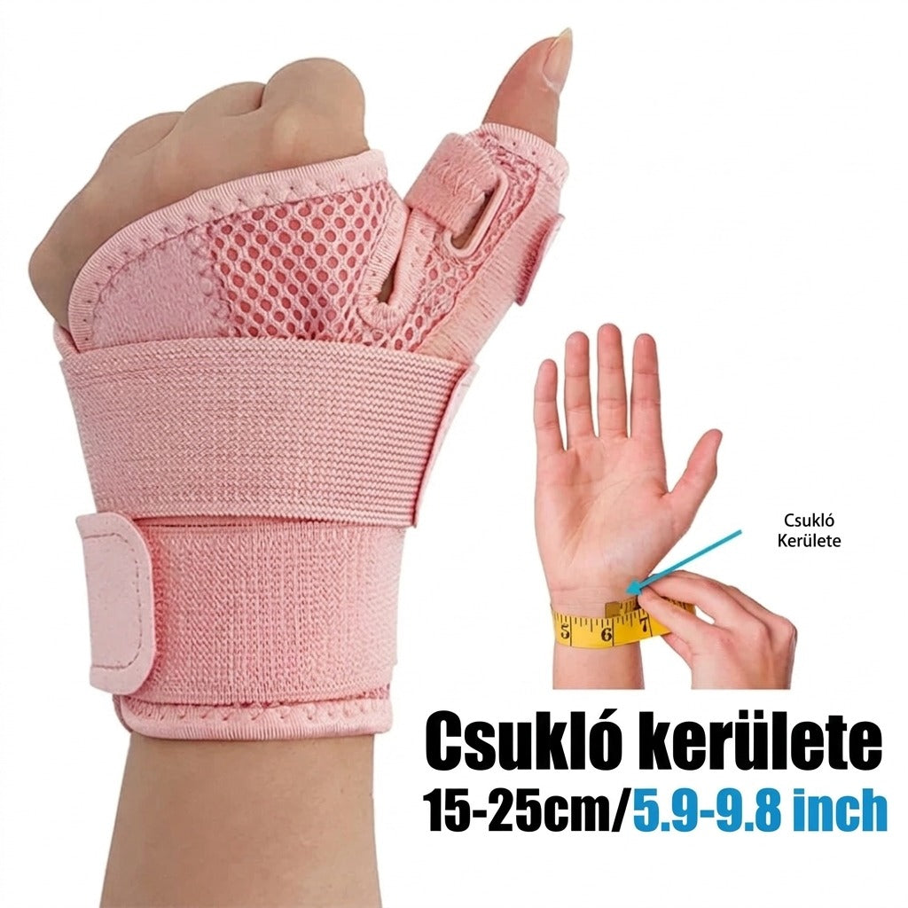 Csukló kerületmérés szalagmérővel mutatva
