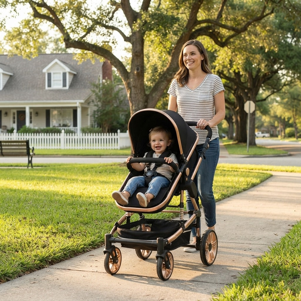 Foldable 3-in-1 Baby Stroller - in everyday life