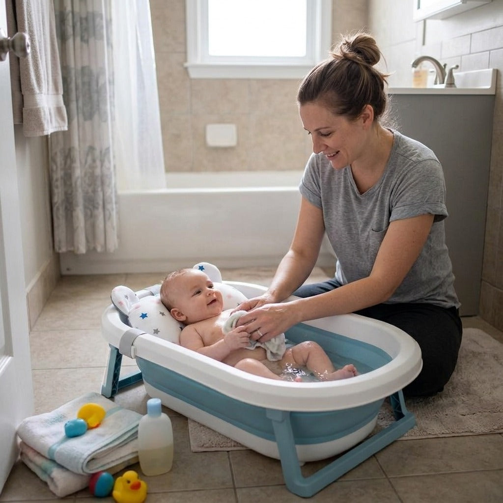 Foldable Anti-Slip Baby Bath Seat Mat - in everyday life
