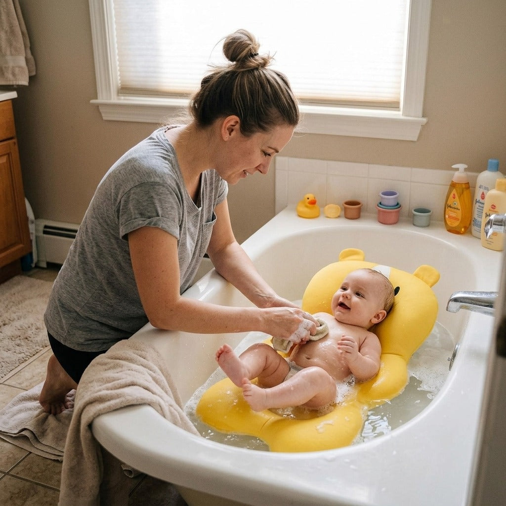 Foldable Baby Bath Seat Mat - at home