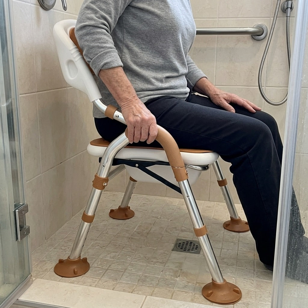 Foldable Bath Chair - in use