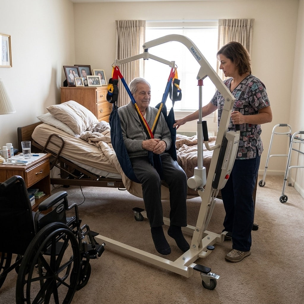 Foldable Electric Patient Hoist for Home Care - in everyday life