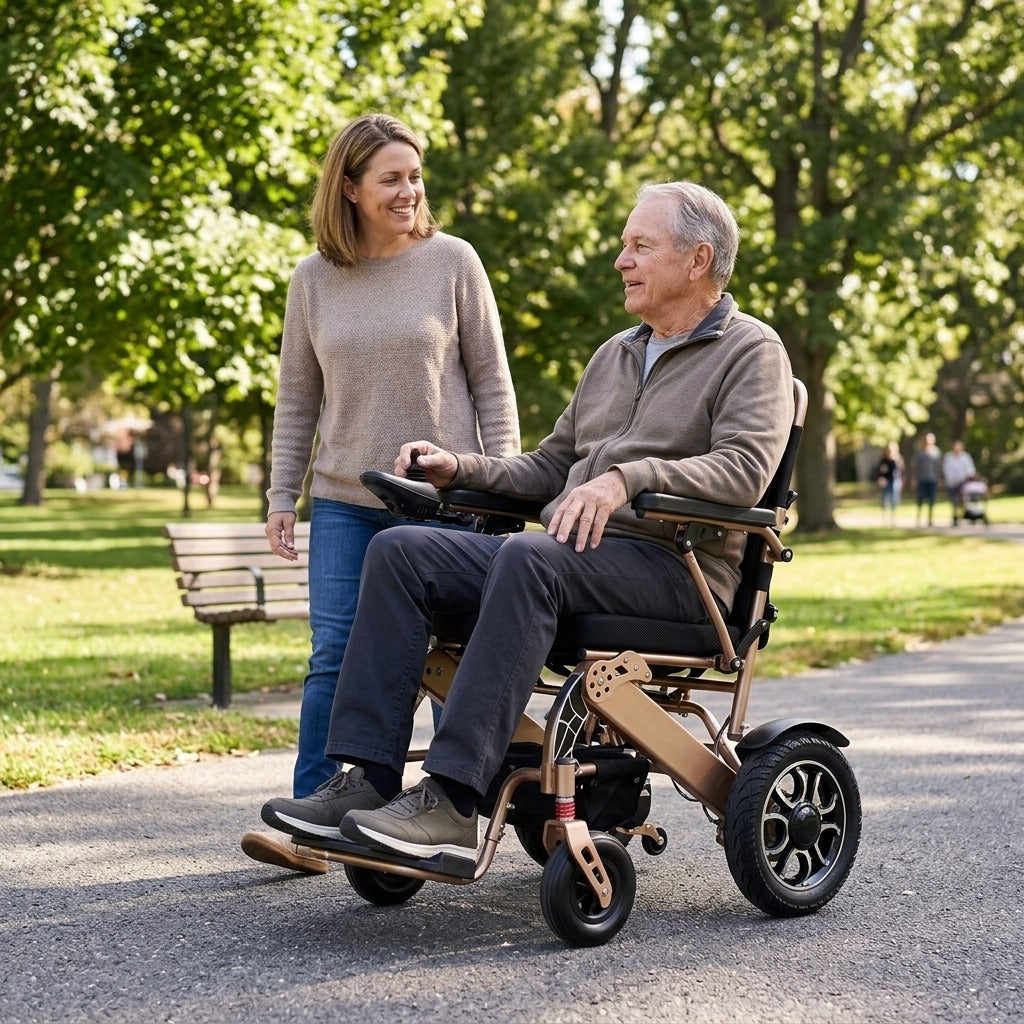 Foldable Electric Wheelchair - in everyday life