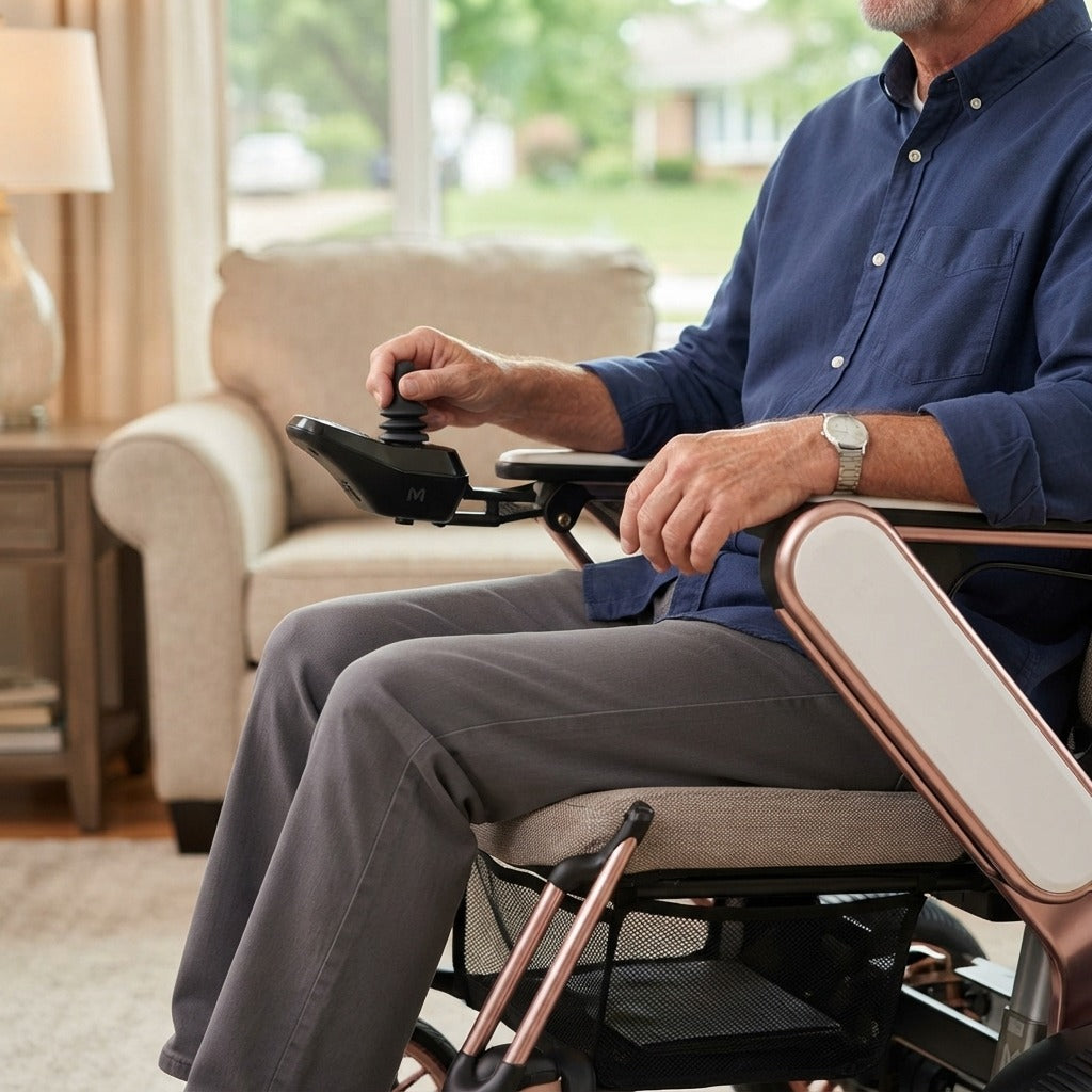 Foldable Electric Wheelchair for Travel - in use
