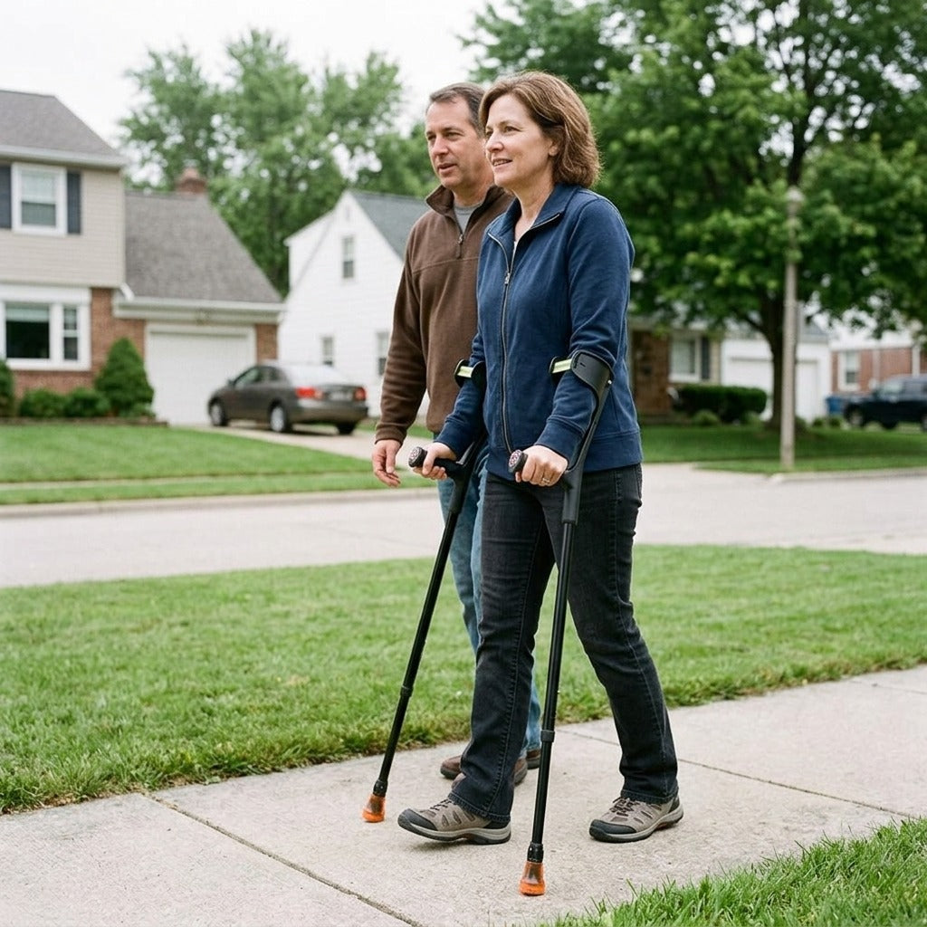 Foldable Forearm Crutches - in everyday life