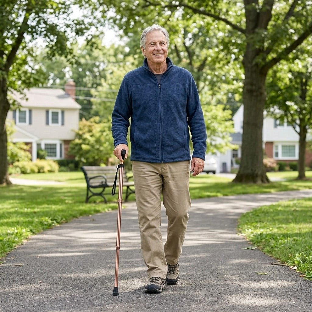 Foldable Telescopic Walking Stick - in everyday life