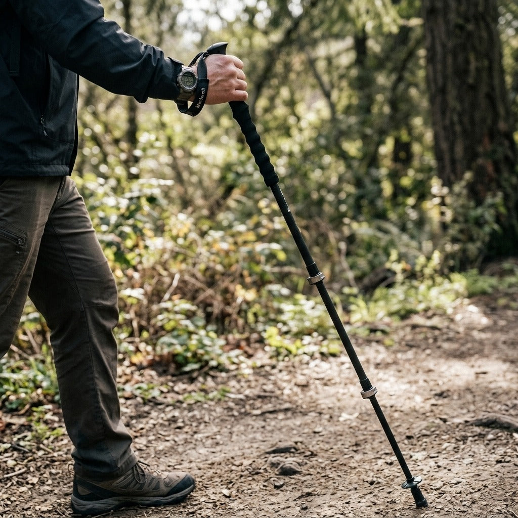 Foldable Trekking Pole, 110–130 cm - in use