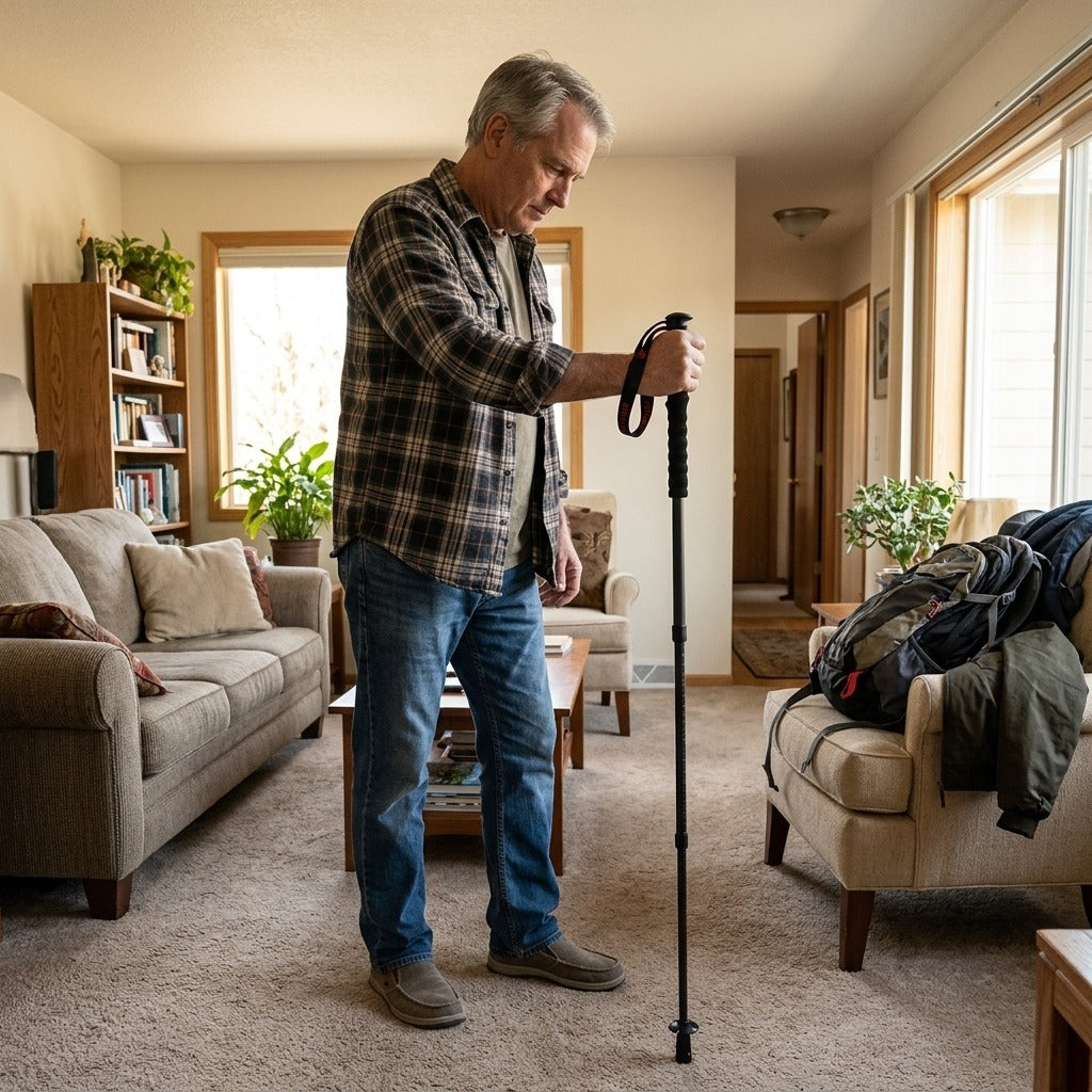 Foldable Trekking Pole, 110–130 cm - at home