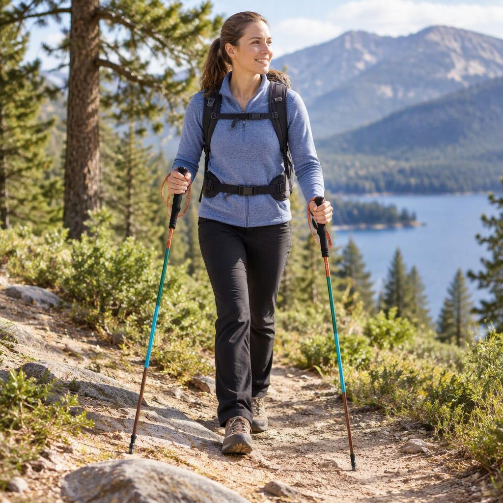 Foldable Trekking Poles, Pair - at home