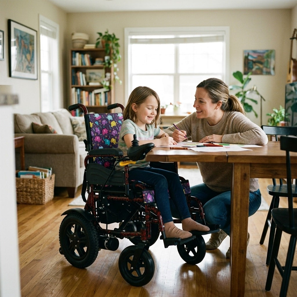 Foldable Wheelchair for Children - at home