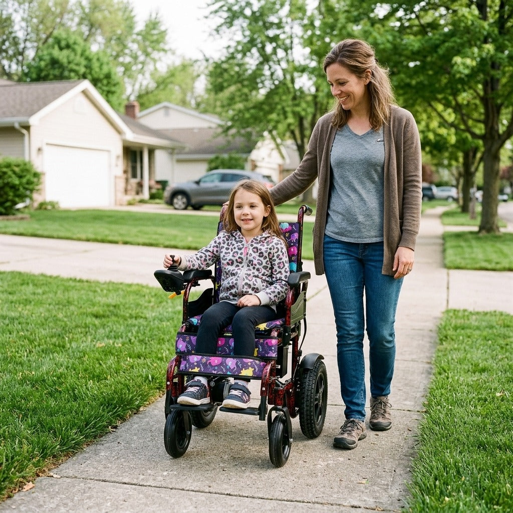 Foldable Wheelchair for Children - in everyday life