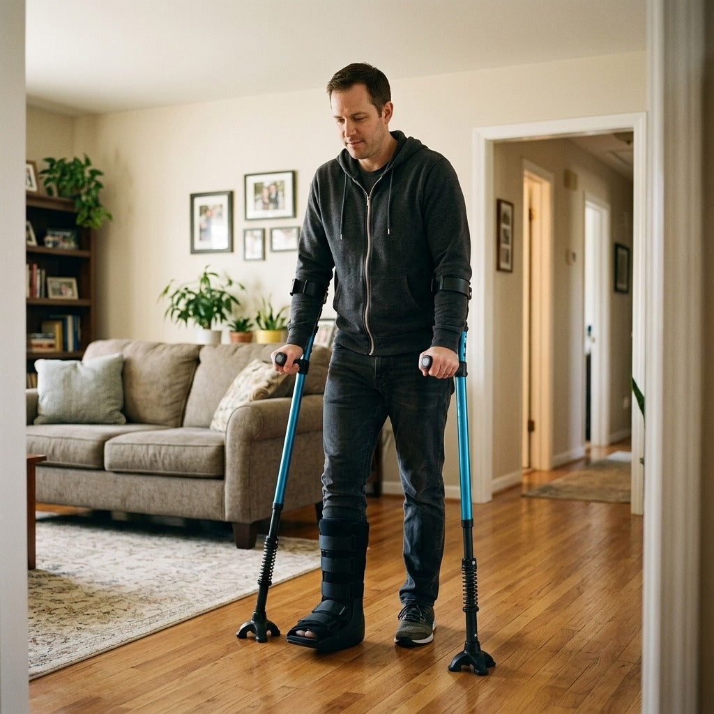 Folding Forearm Crutches for Adults, Pair - at home