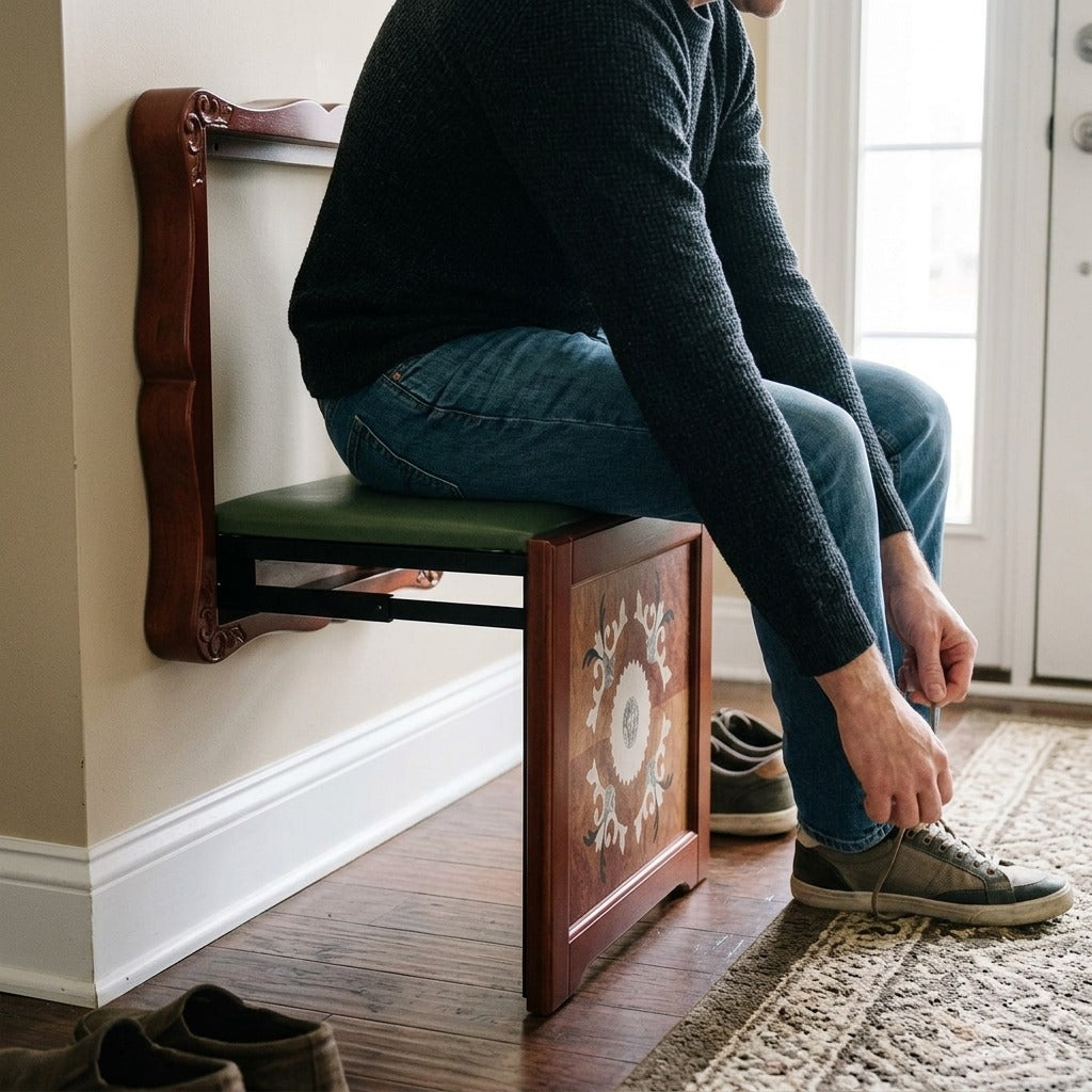 Folding Wall-Mounted Seat - in use