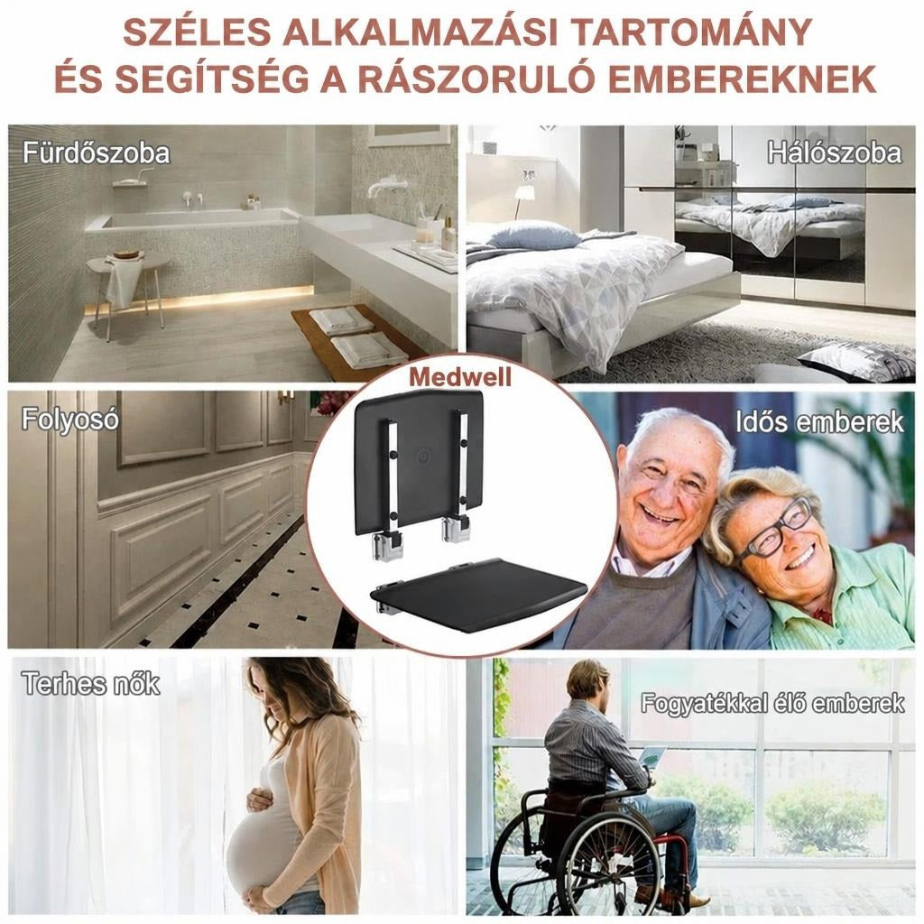 Falra szerelhető lehajtható ülőke alkalmazási területei és felhasználói csoportjai.