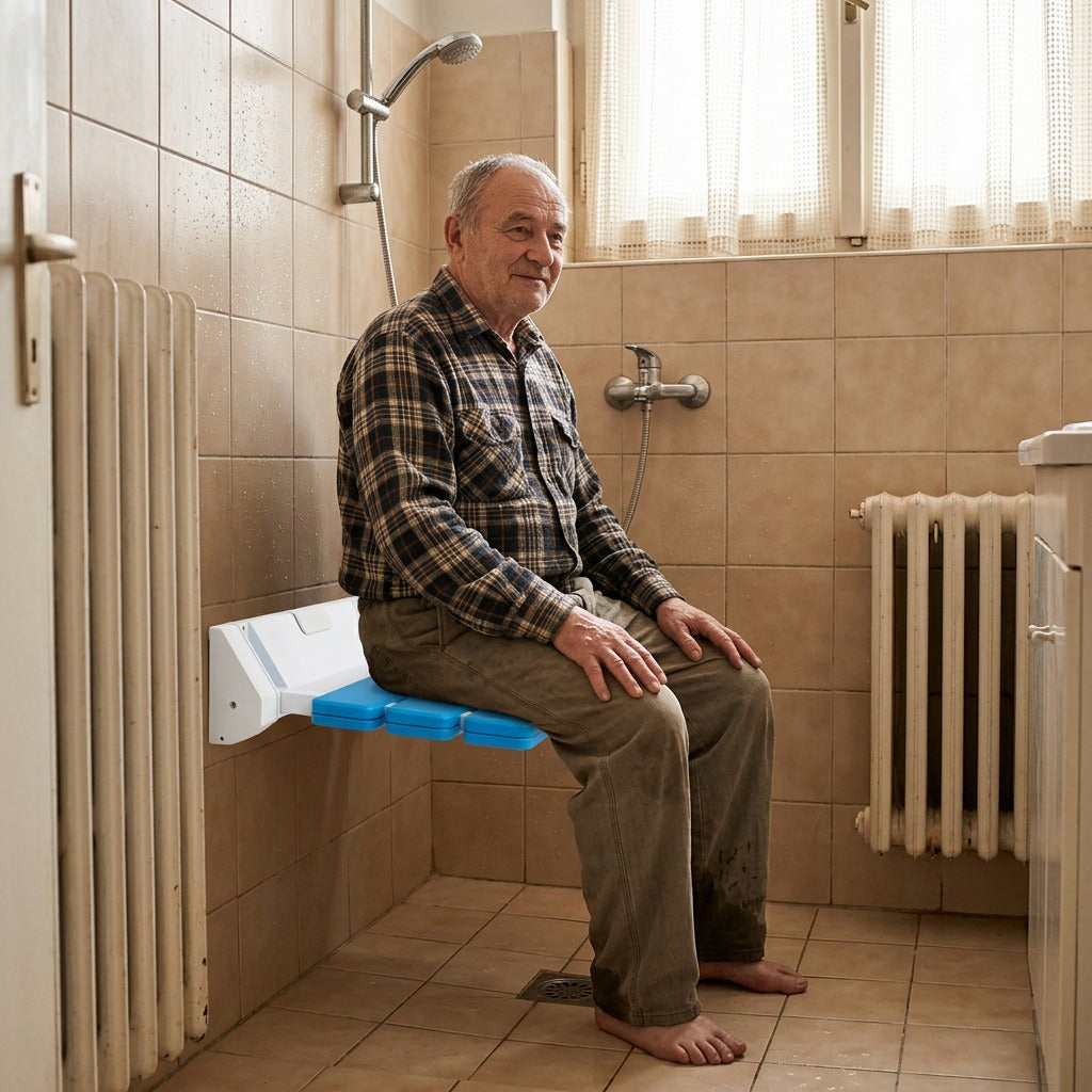 Felcsukható, falra szerelhető zuhanyülőke - a mindennapokban
