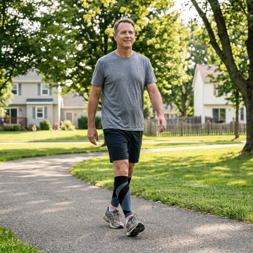 Footless Calf Compression Sleeves, 1 Pair - in everyday life