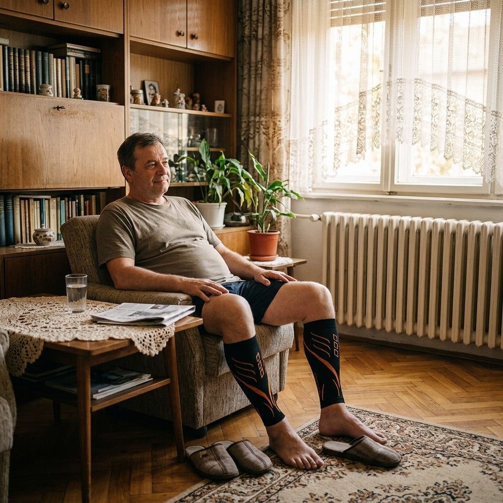 Lábfej nélküli kompressziós vádli szár - otthon