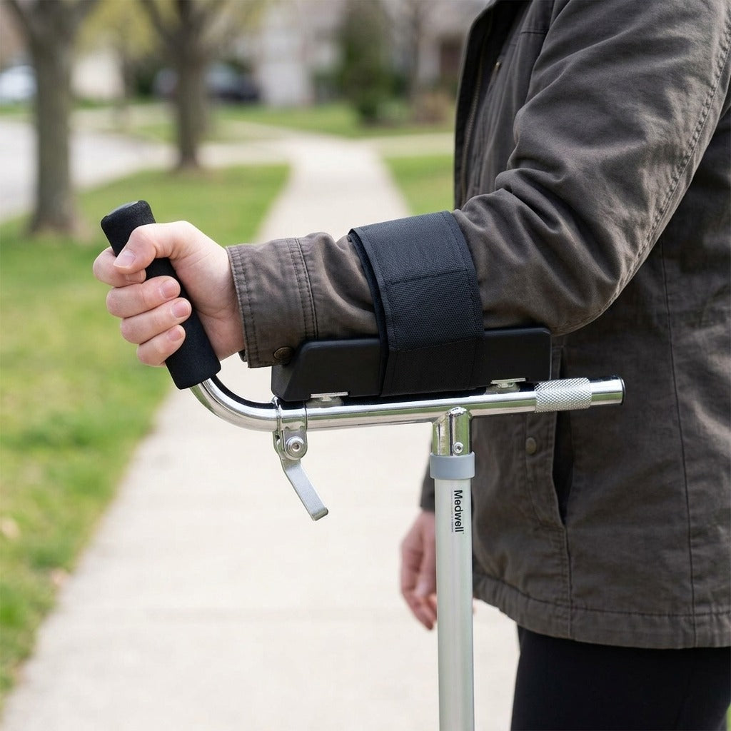 Forearm Crutch with Adjustable Handrail - in use