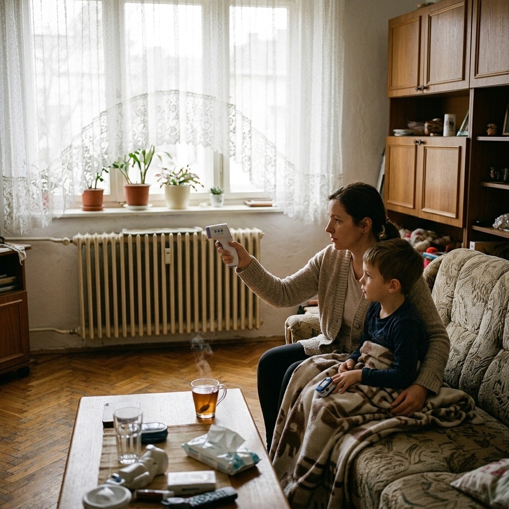 Homlokhőmérő és ujjra csíptethető pulzoximéter szett - otthon
