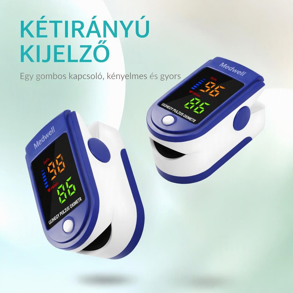 Medwell kétirányú kijelzős ujjbegyre csíptethető pulzoximéter