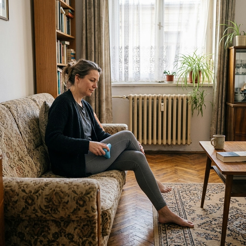 Négyágú szilikon masszázslabda - otthon