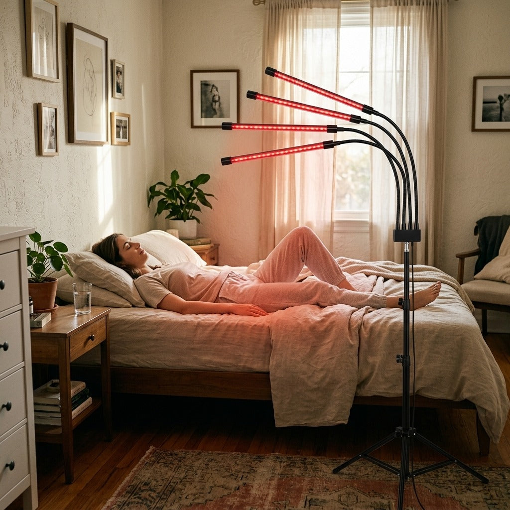 Full-Body Red Light Therapy Lamp, 660nm and 850nm - at home