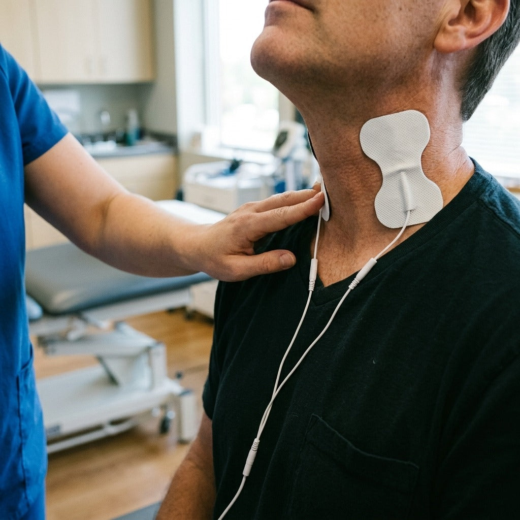 Gel Electrode Patches with 2.0 mm Lead Wires - in use