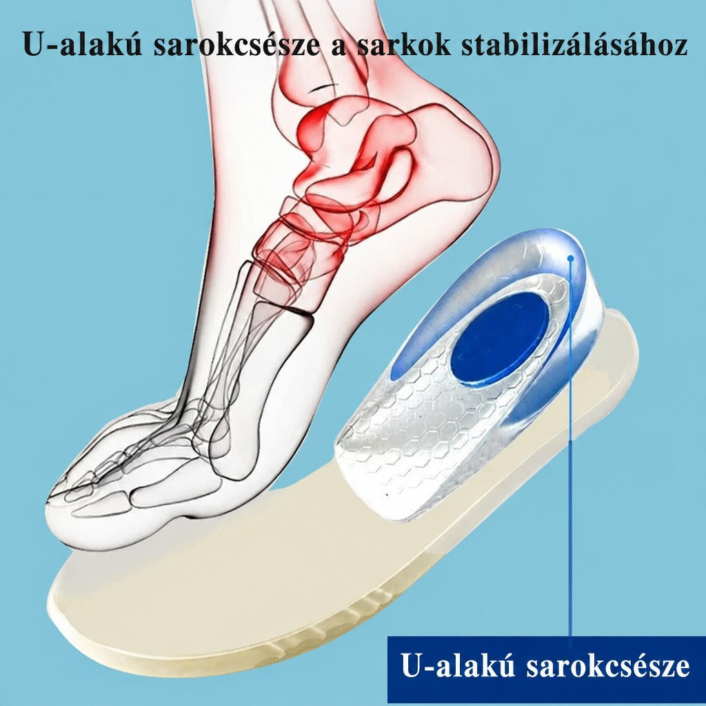 U-alakú sarokcsésze talpbetét a sarok stabilizálására