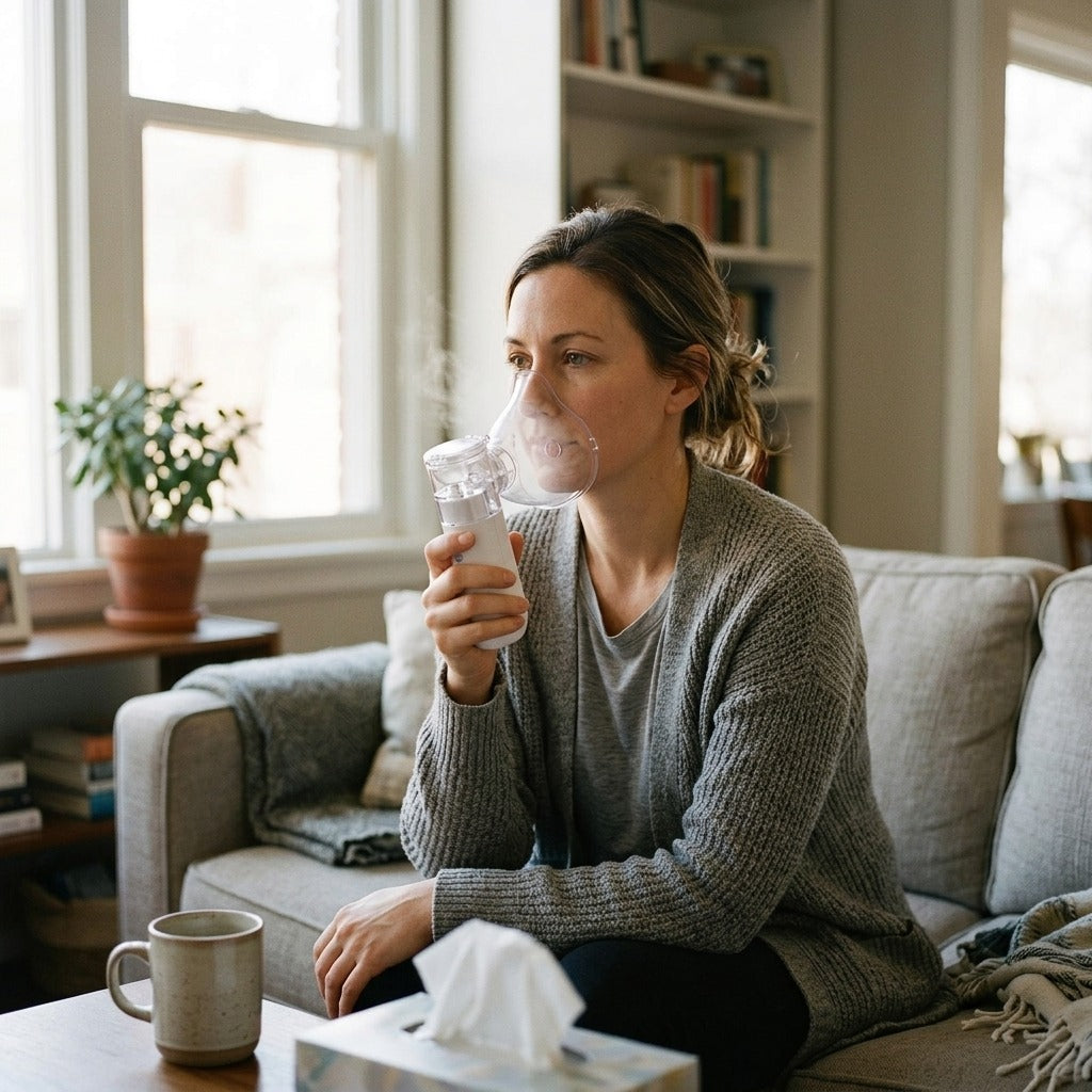 Handheld Mesh Nebulizer with LED Display - at home