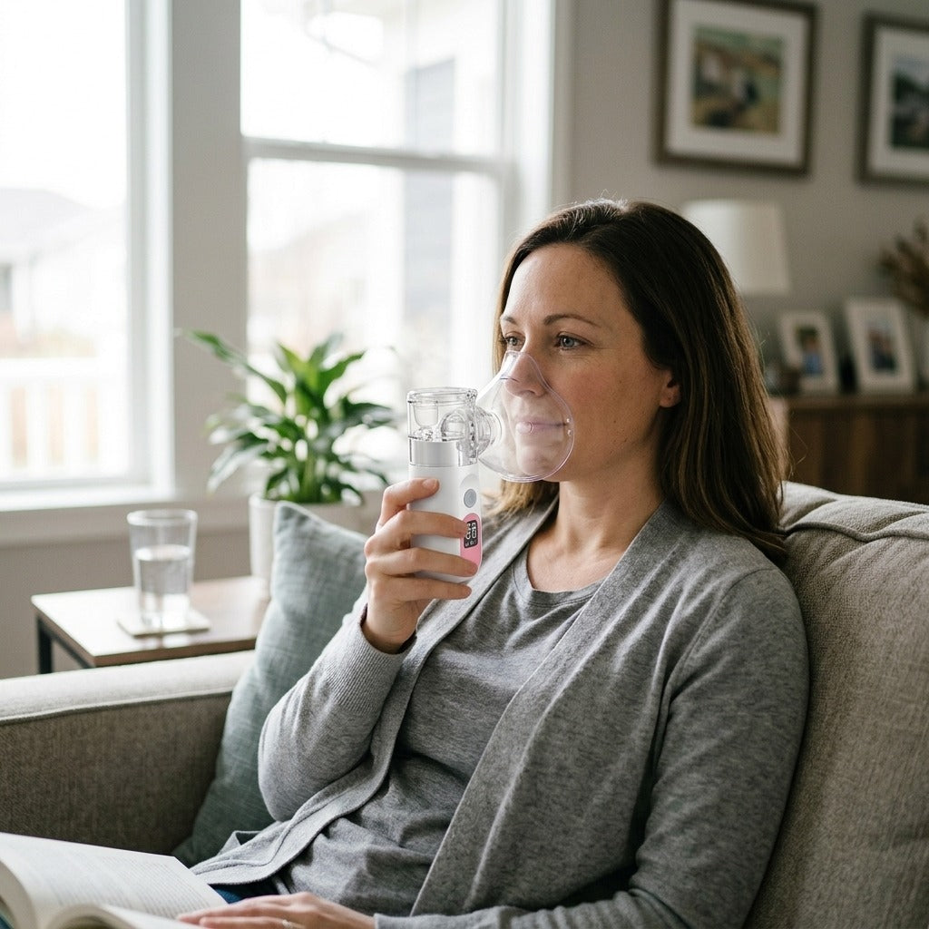 Handheld Mesh Nebulizer with LED Display - in everyday life