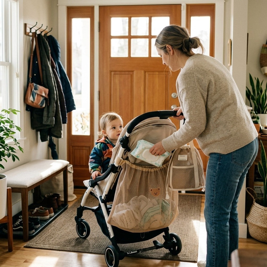 Hanging Stroller Bag for Baby Essentials - at home