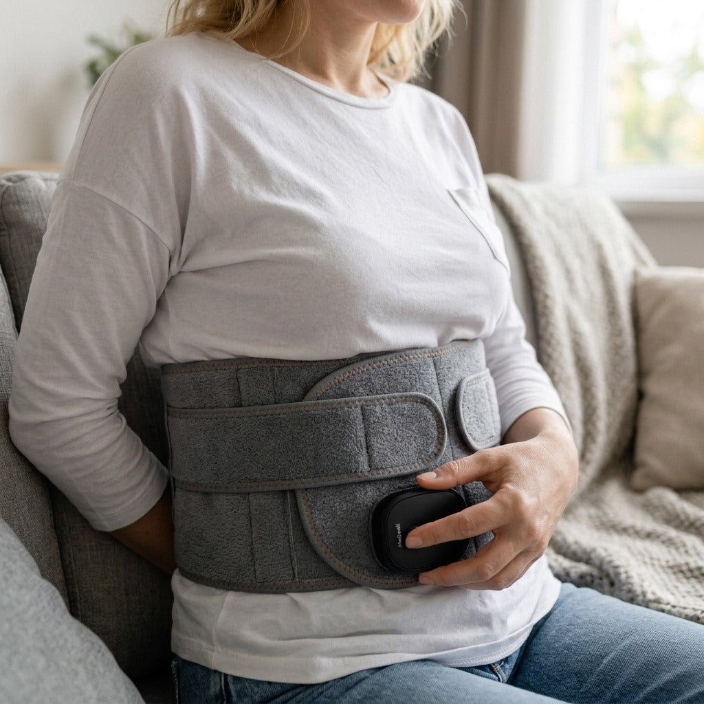 Heated Waist Massager with 3 Heat Levels - in use