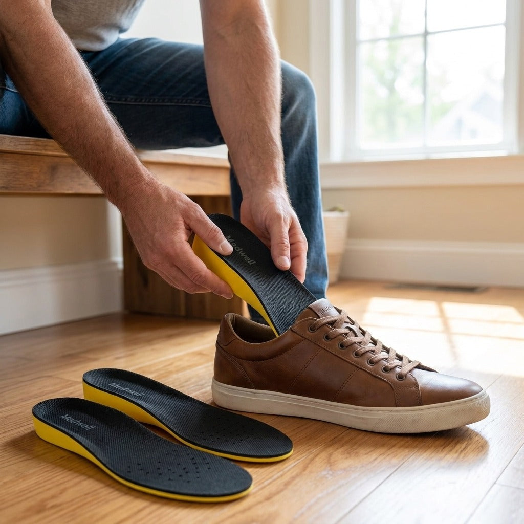 Height-Increasing Insoles for Shoes - in use
