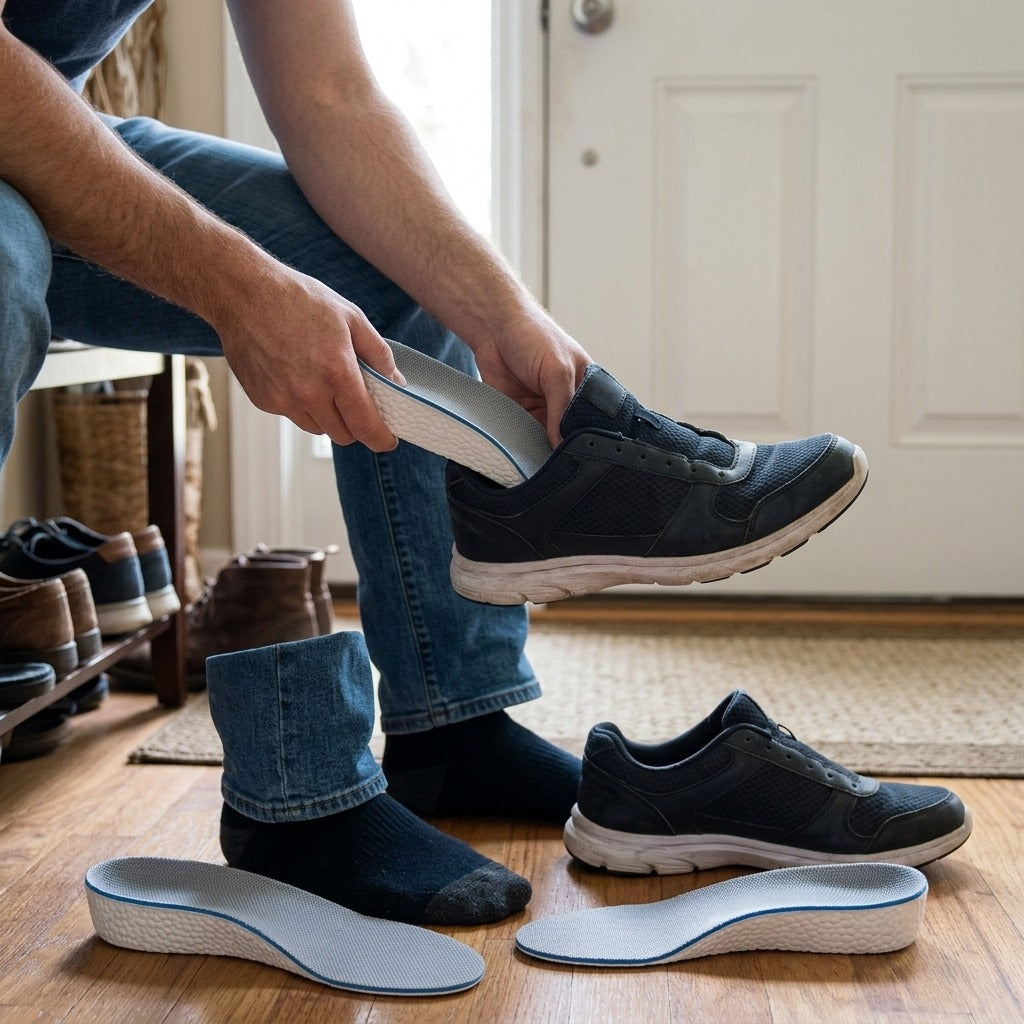 Height-Increasing Insoles with Arch Support - in use