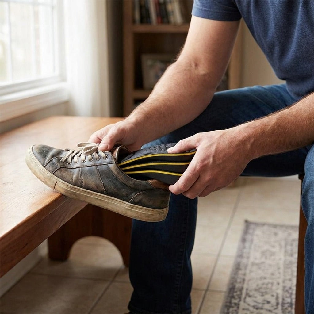 Height-Increasing Shoe Insoles - in use