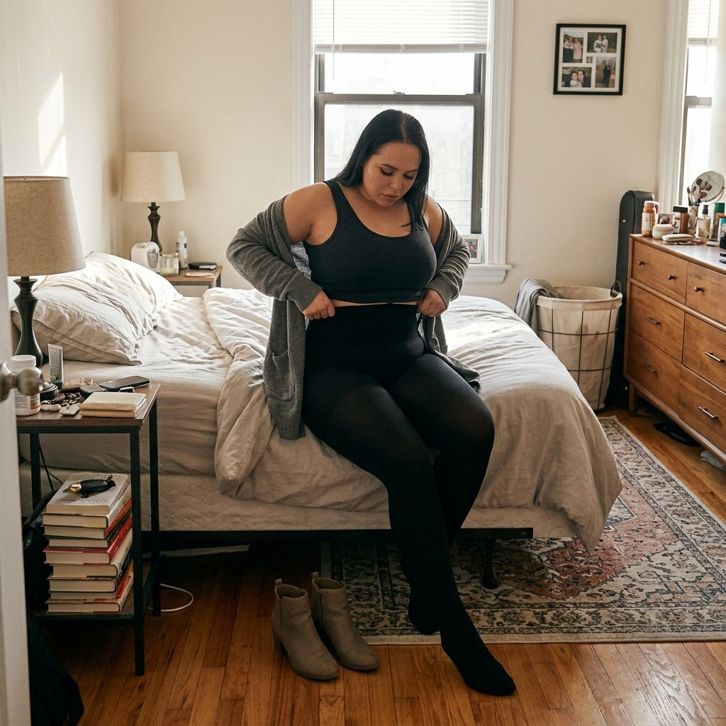 High-Waist Shaping Tights in Multiple Colors - at home