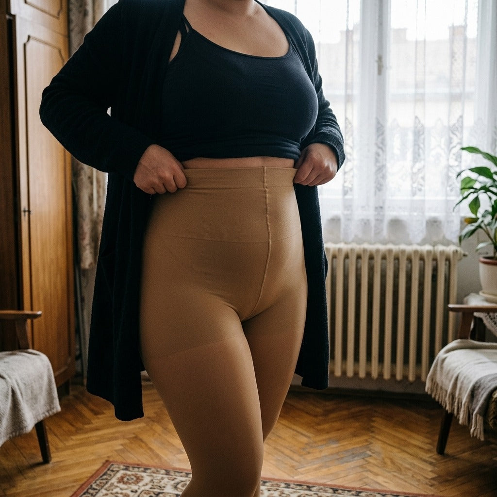 Magas derekú alakformáló harisnyanadrág, több színben - használat közben
