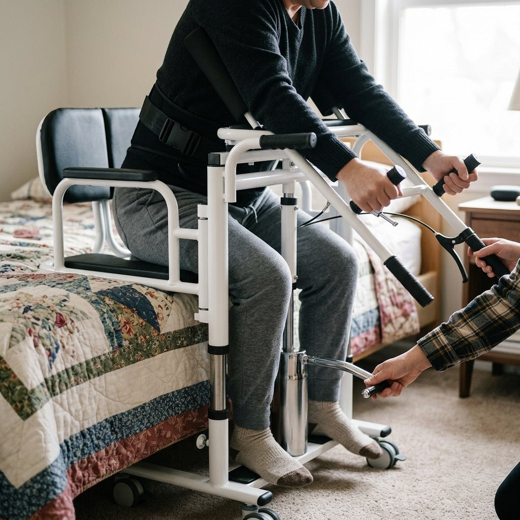 Hydraulic Bath Safety Transfer Lift Chair - in use