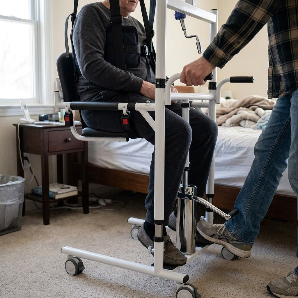 Hydraulic Patient Transfer Chair - in use