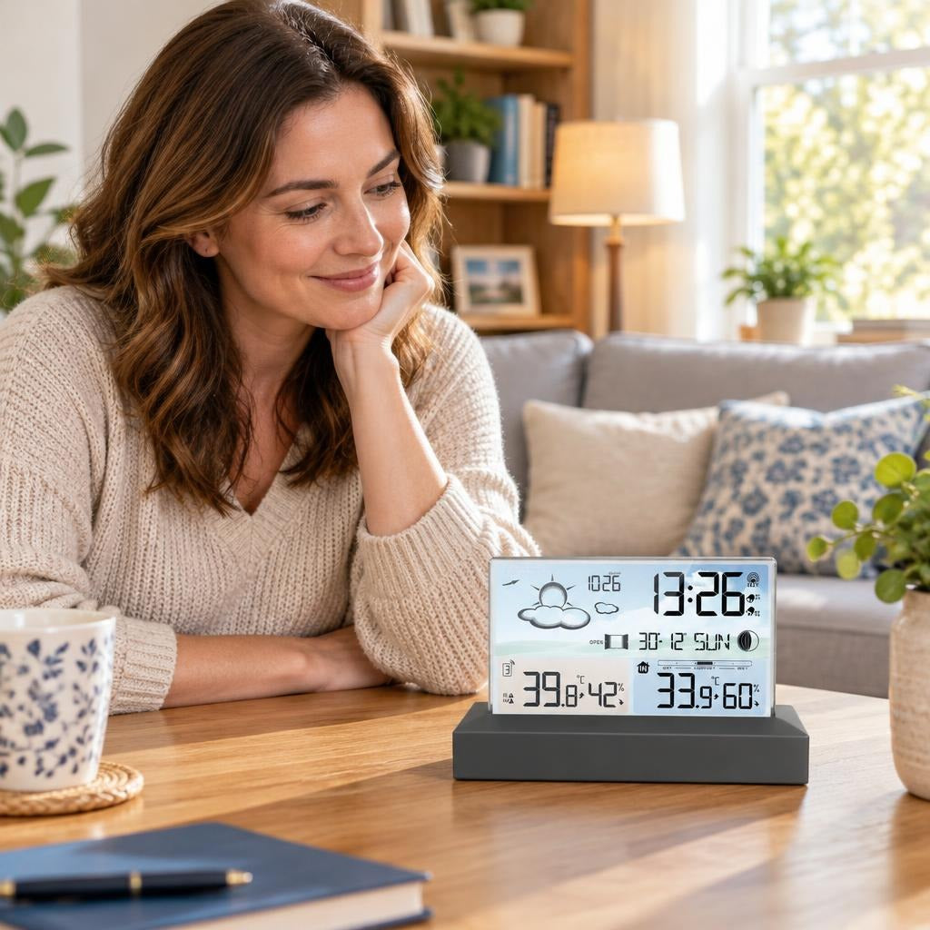Indoor/Outdoor Weather Station with Clock and Calendar - at home