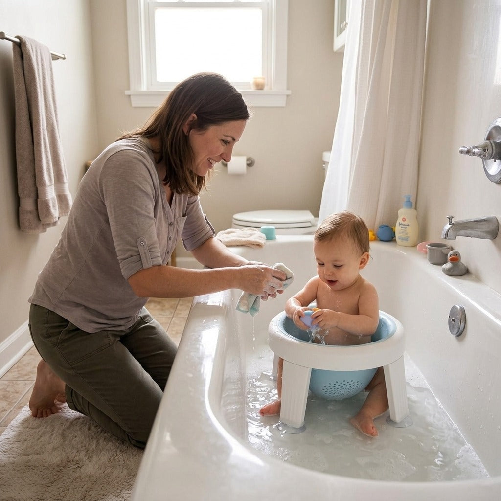 Infant Bath Support Seat with Suction Cups - at home