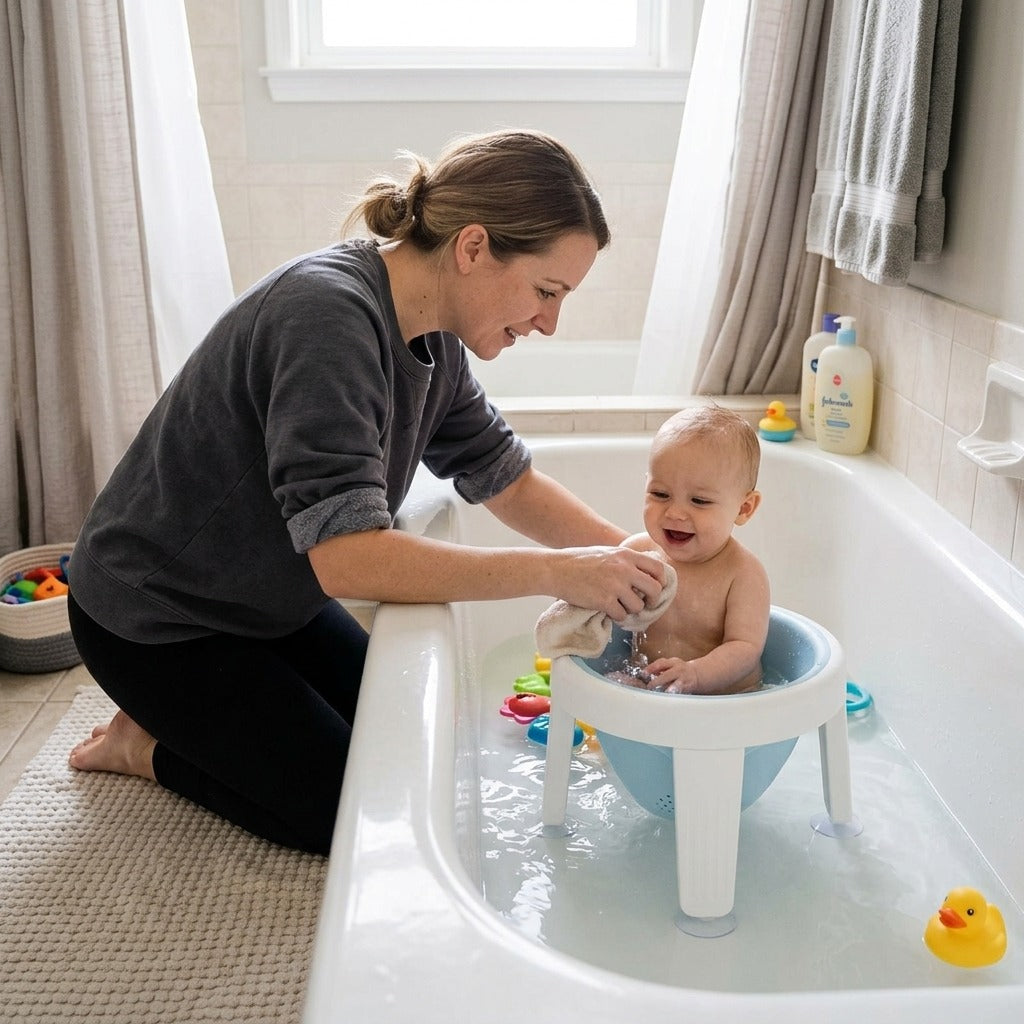 Infant Bath Support Seat with Suction Cups - in everyday life