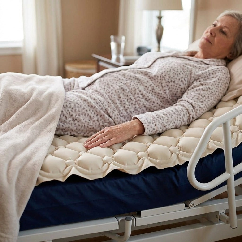 Inflatable Air Mattress Pad for Home Care - in use