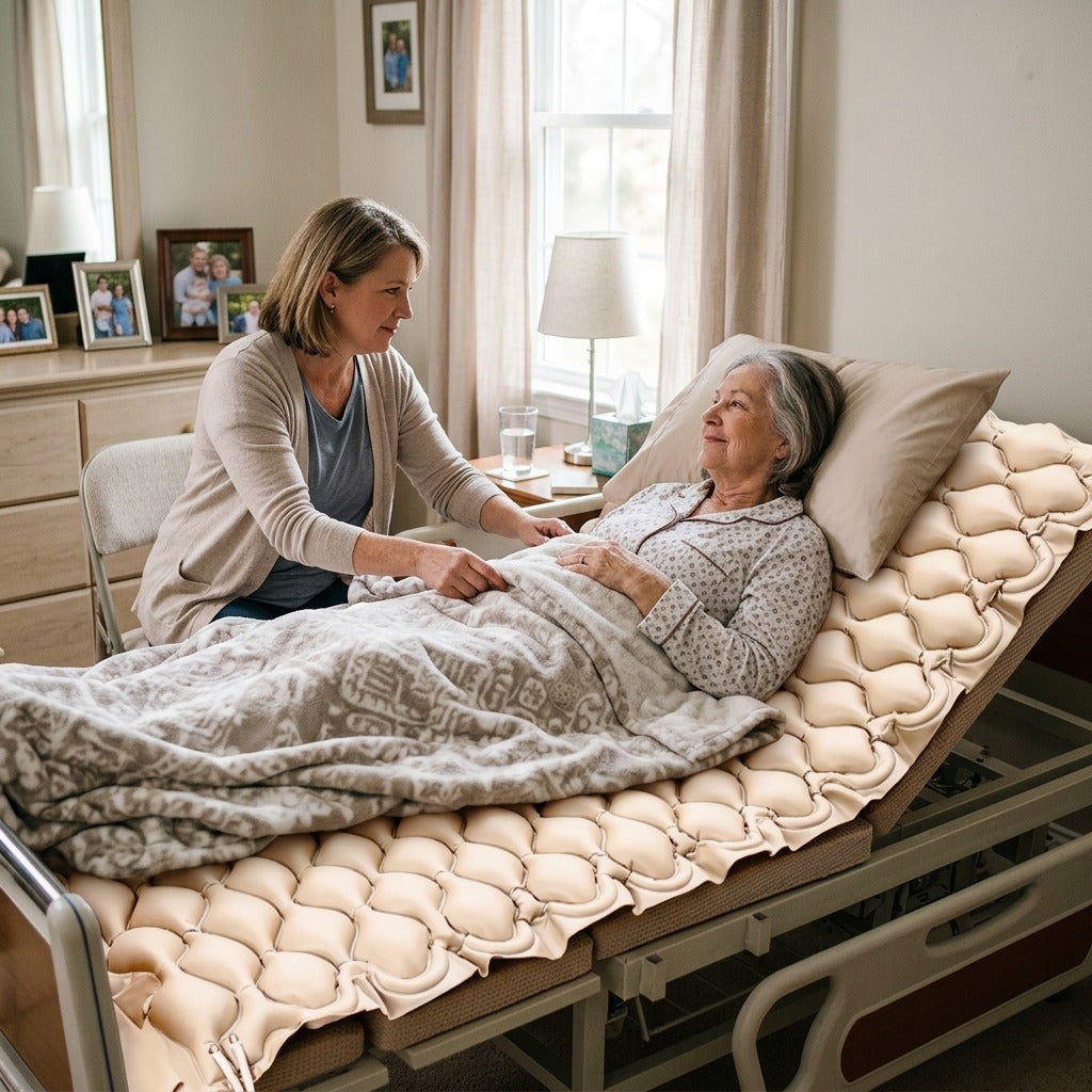 Inflatable Mattress for Home Care, 90 × 190 × 7 cm - in everyday life