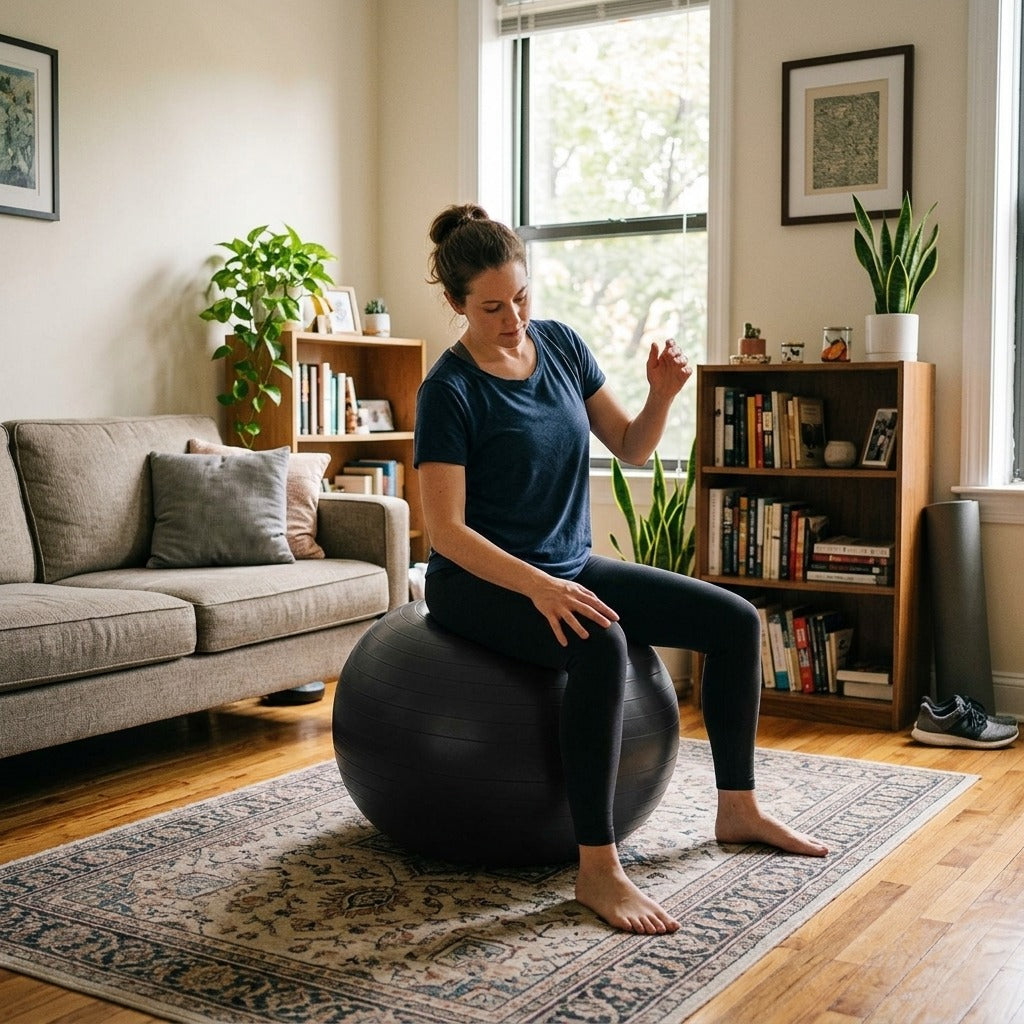 Inflatable Yoga and Exercise Ball - at home