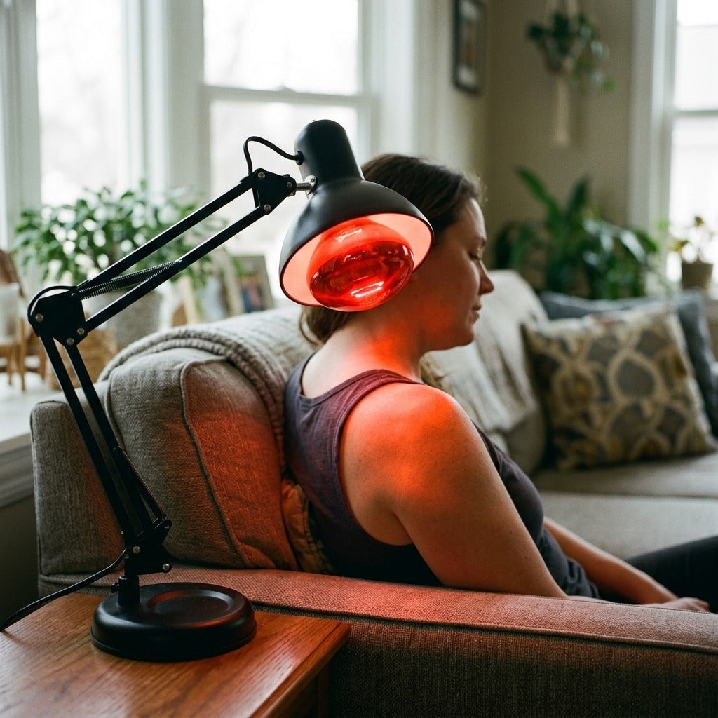 Infrared Therapy Heating Bulb - in use