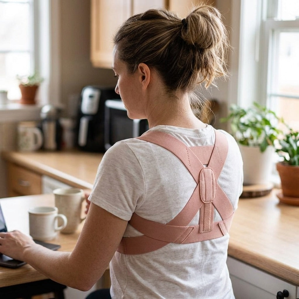 Invisible Back Support Belt for Adults - in use